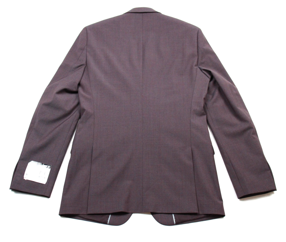$425 Bar III Mens Plum Suit Jacket 38 L Slim Fit Wool Blend Stretch Two Button - Picture 3 of 9